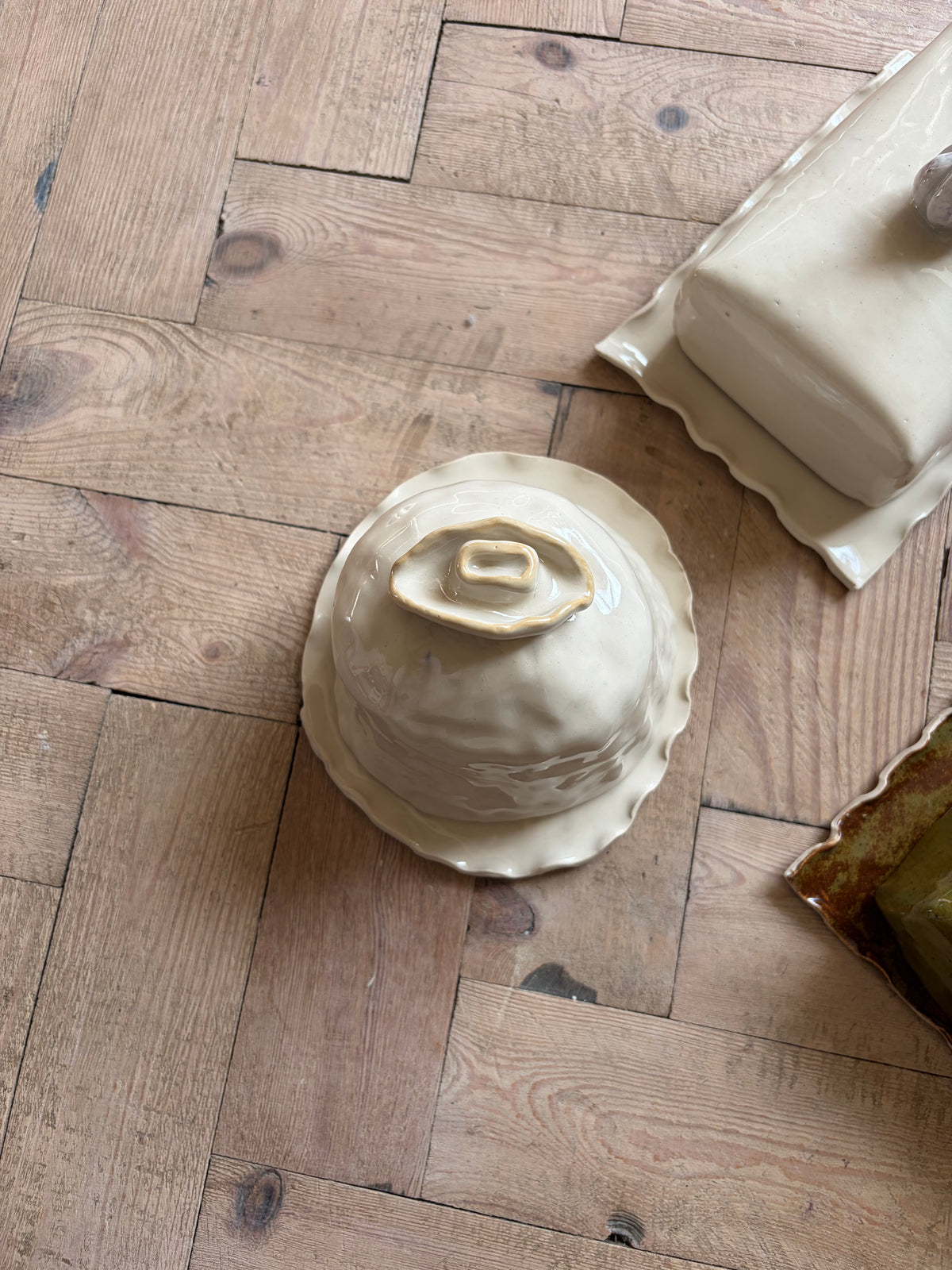 Cowboy hat butter dish