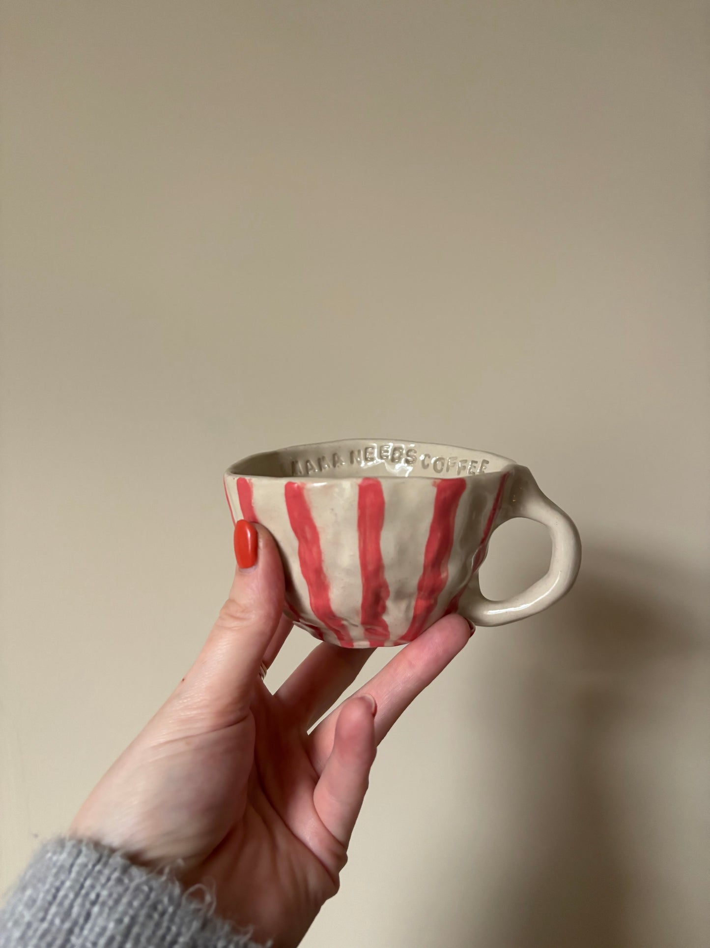 Mama needs coffee flat white mug