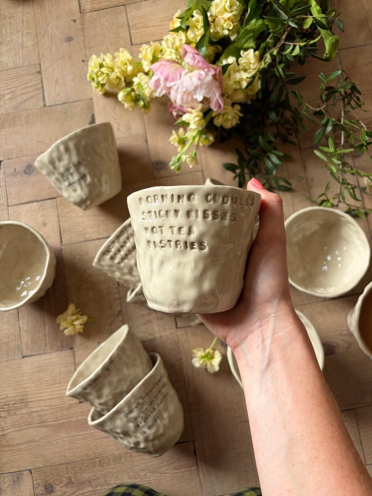 Morning cuddles, sticky kisses, pastries mug