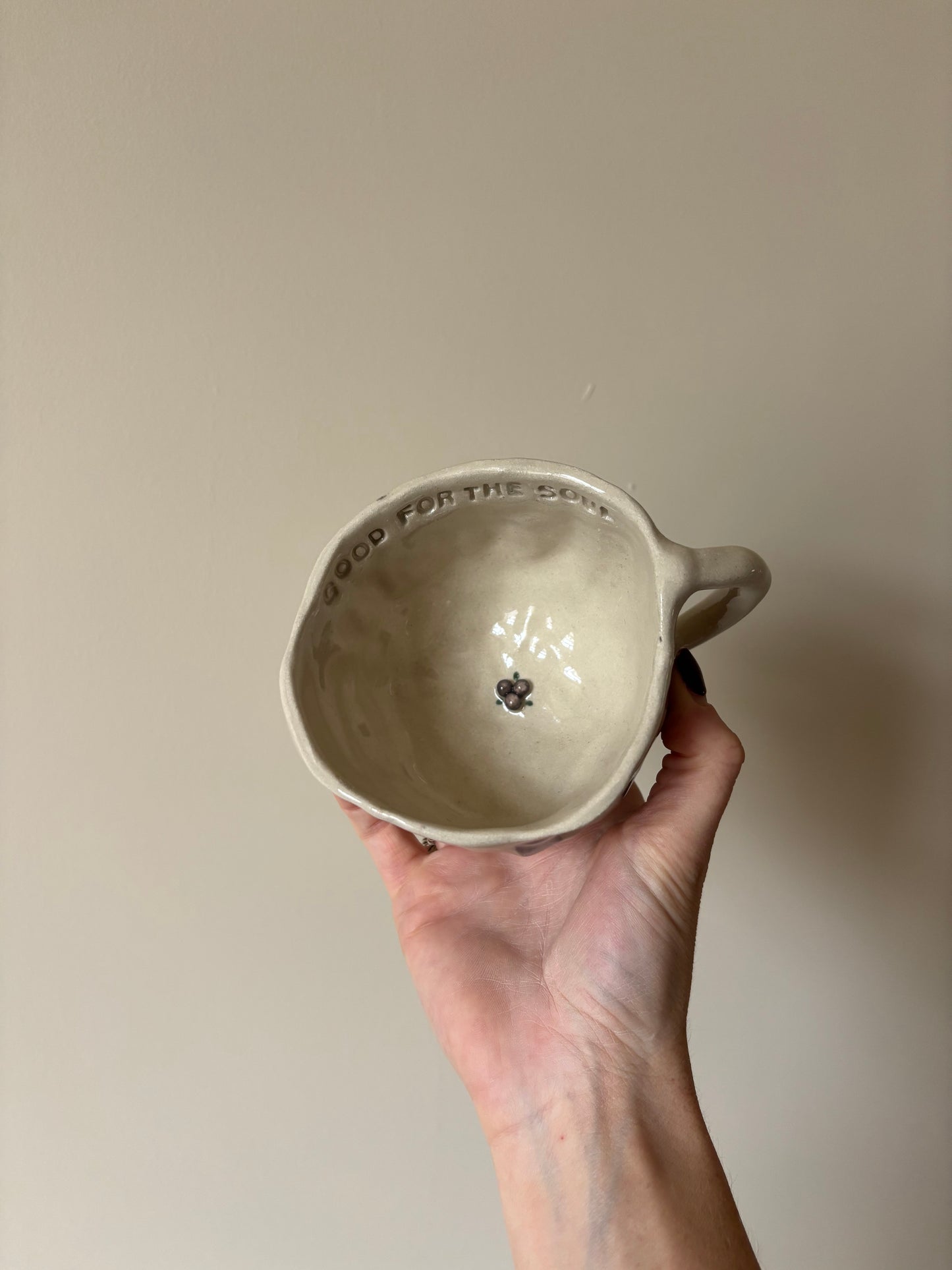Dark purple good for the soul blueberry mug
