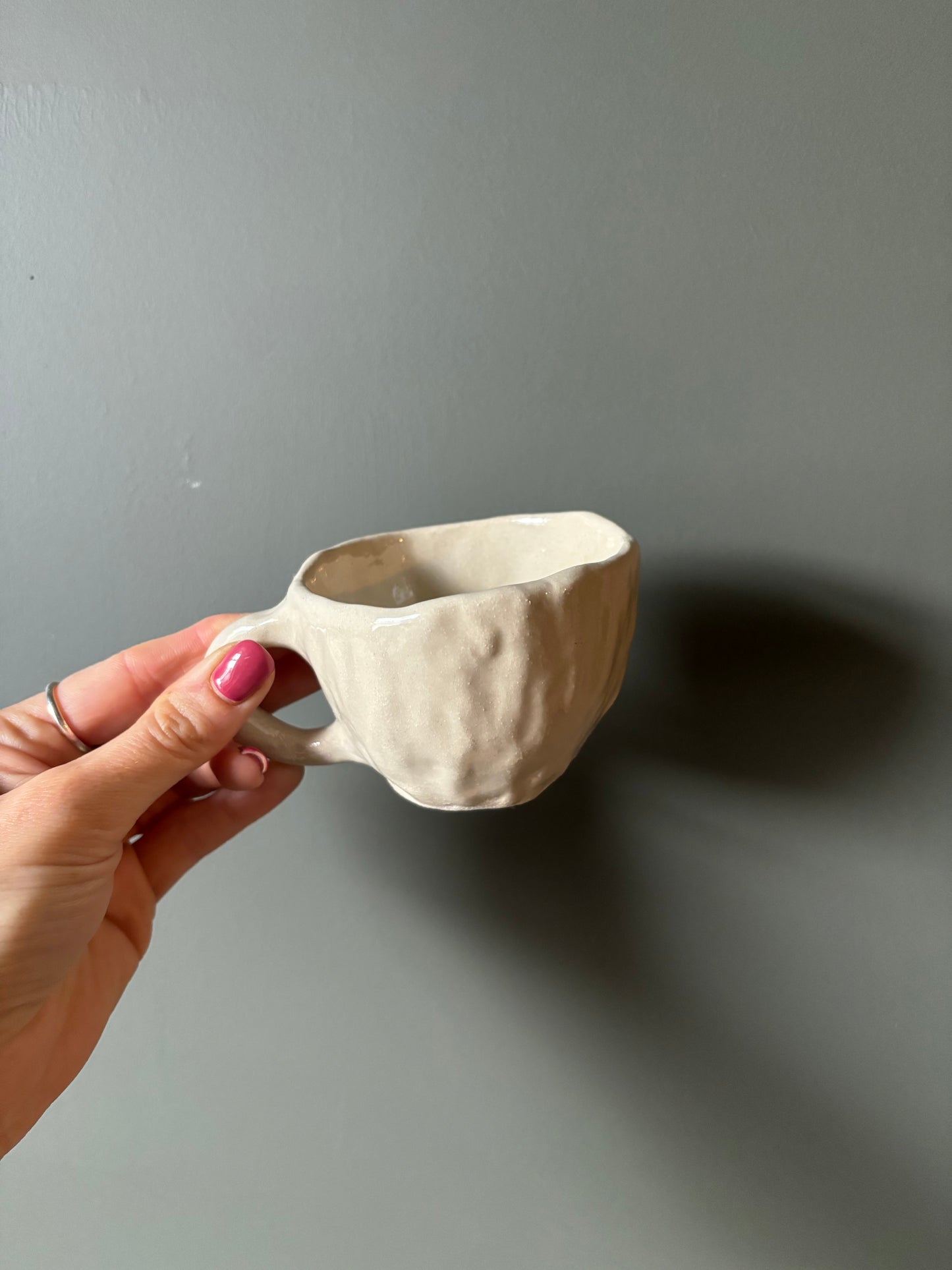Plain flat white mug