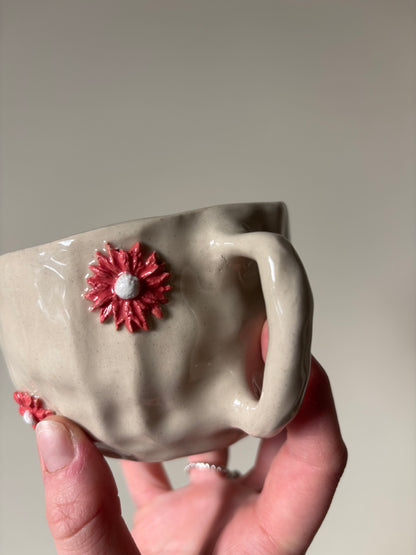 Pink flowers imperfect mug