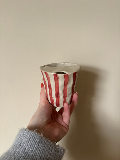 Striped takeaway mug