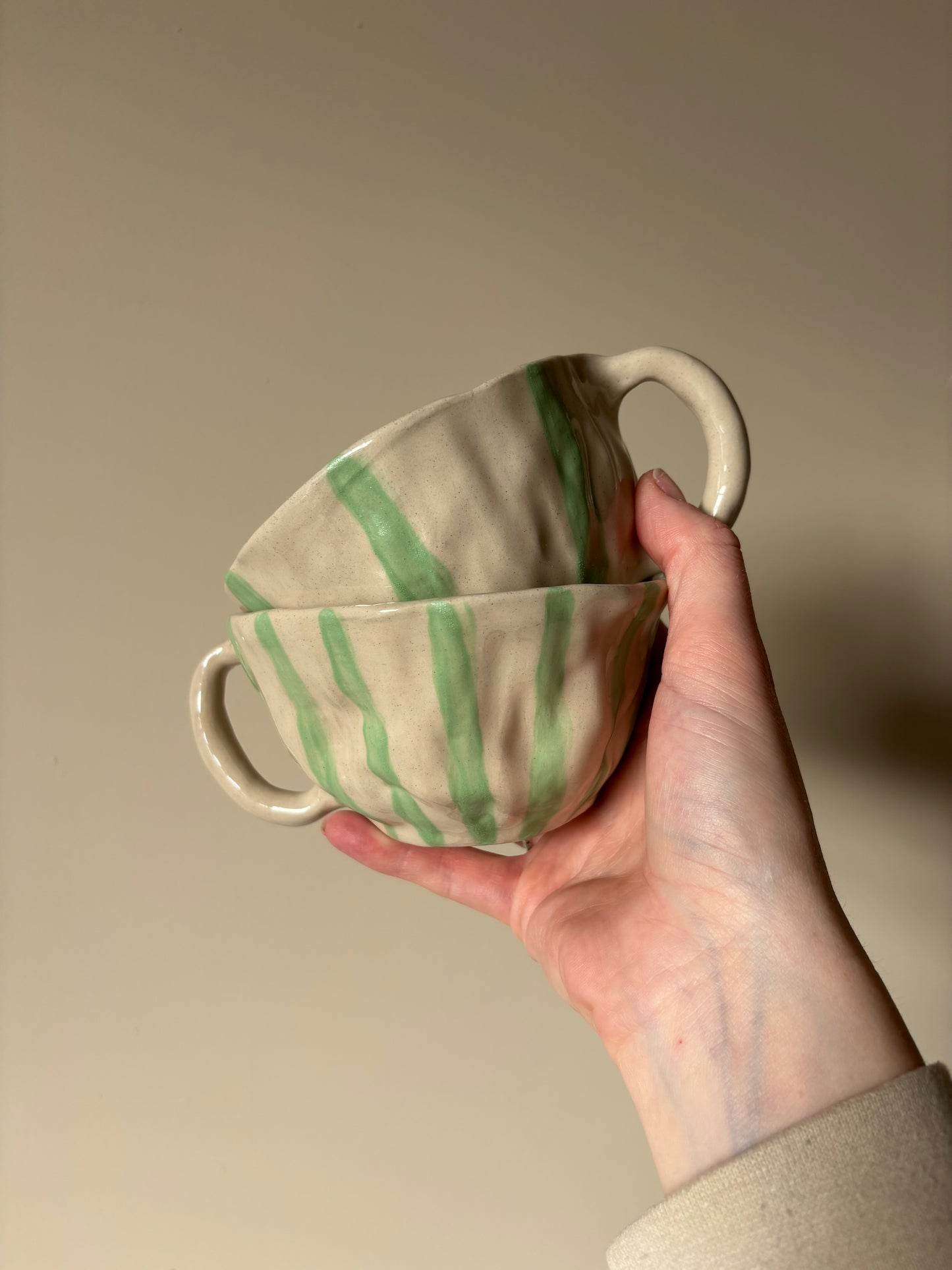 Pistachio striped mug