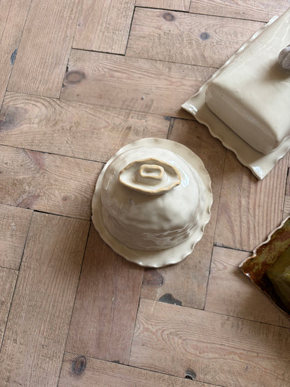 Cowboy hat butter dish
