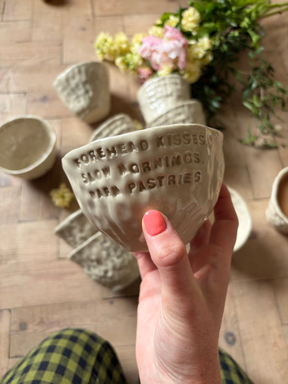 Forehead kisses, slow mornings mug