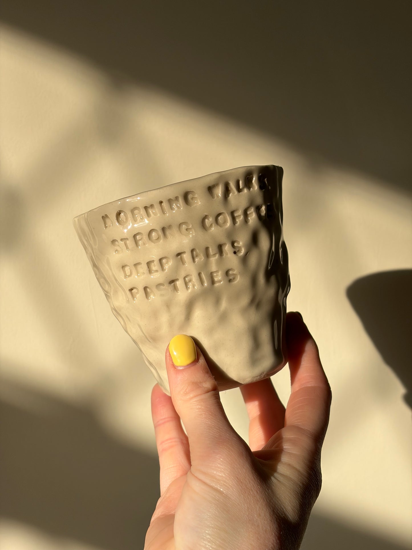 Morning walks, deep talks mug