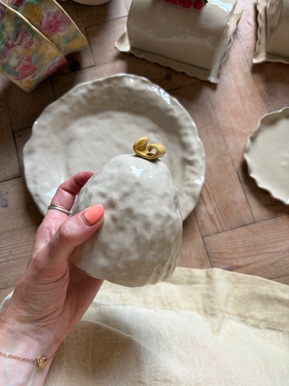 Butter curl butter dish