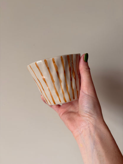 Imperfect orange thin stripe mug