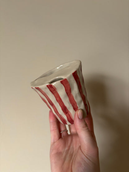 Striped takeaway mug