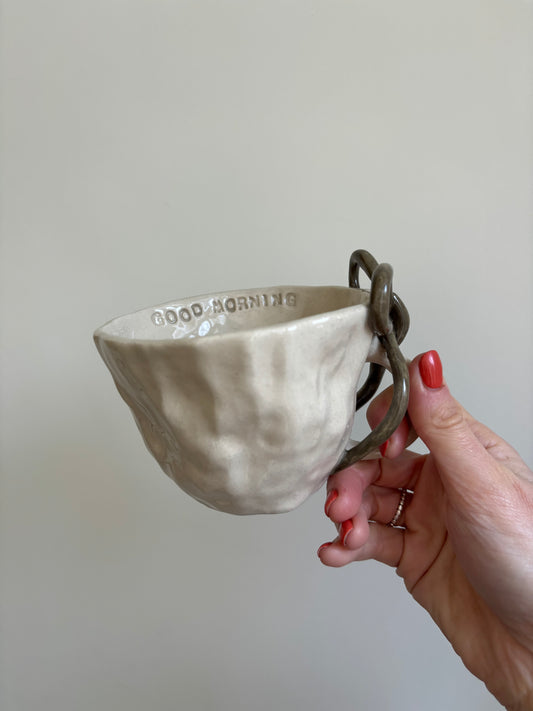 Good morning bow mug