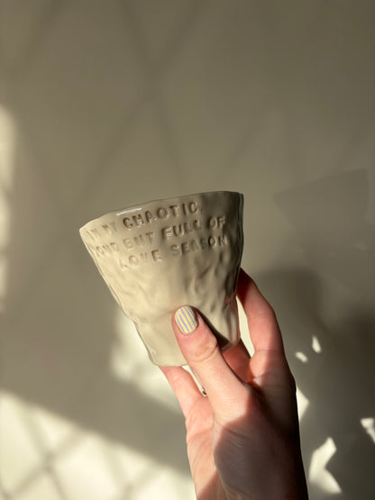 In my chaotic, loud, full of love season hand warmer mug