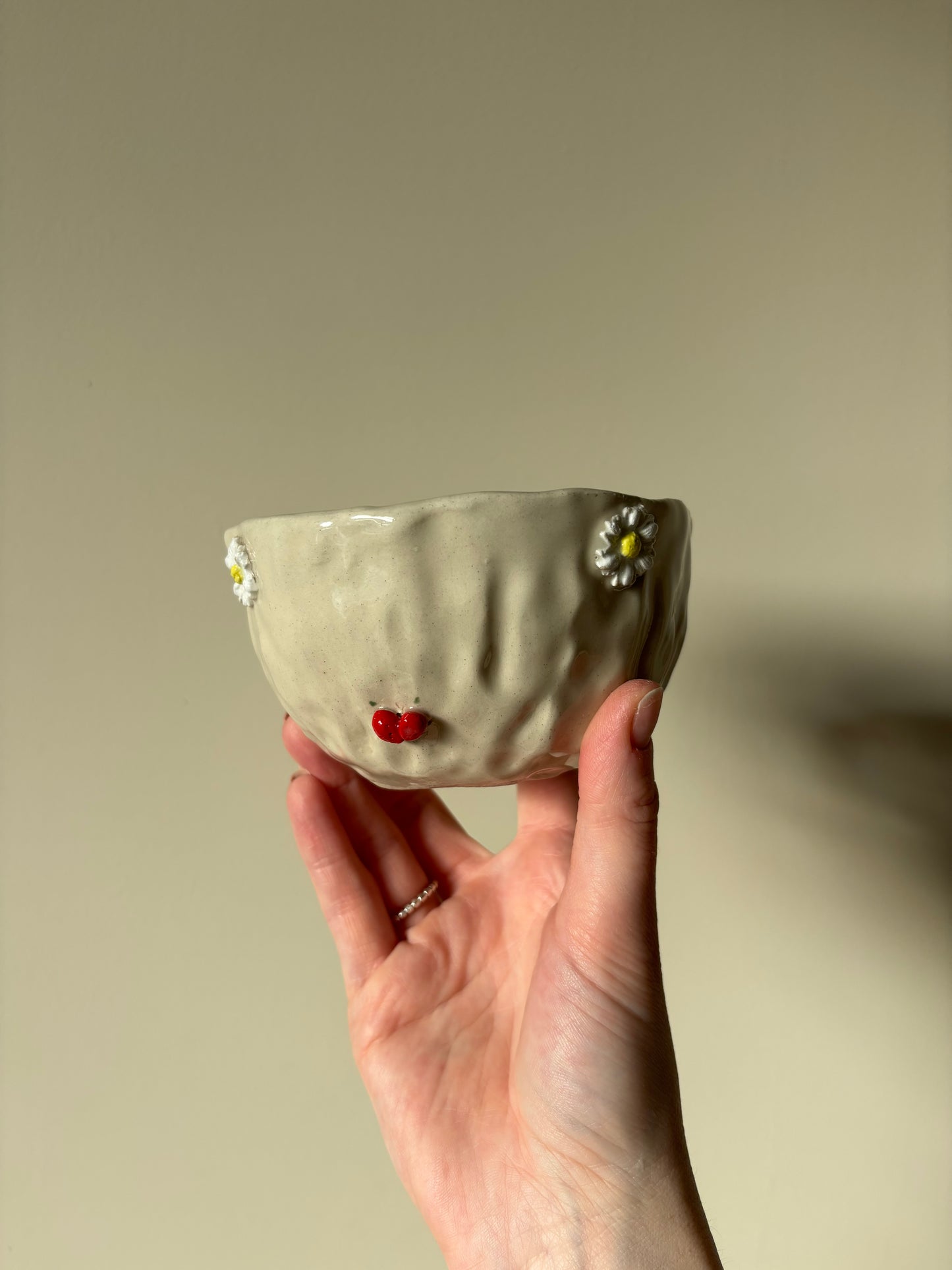 Flowers + strawberries mug