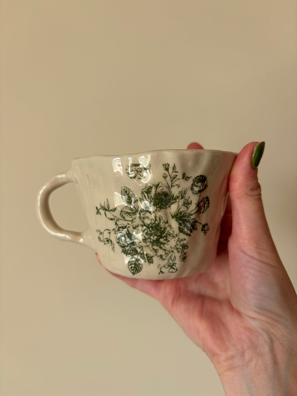 Green flowers mug (pre order)
