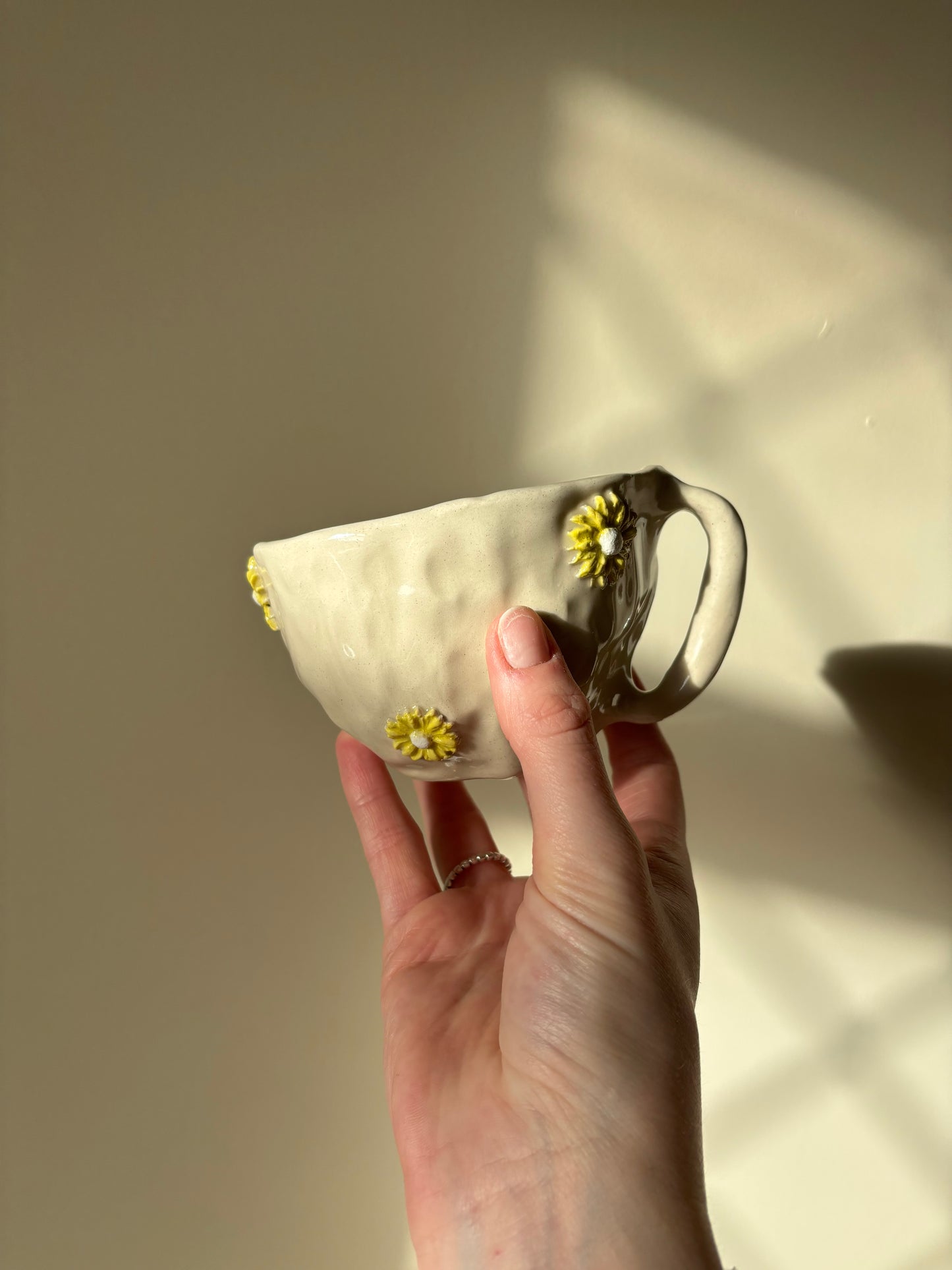 Yellow flowers spring mug