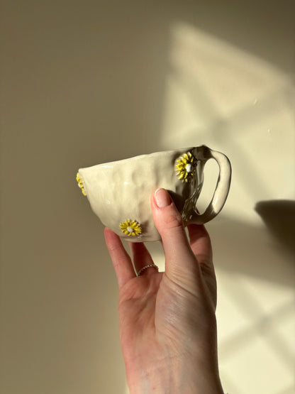 Yellow flowers spring mug