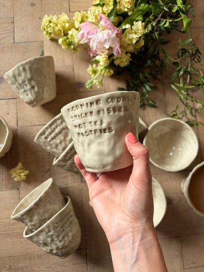 Morning cuddles, sticky kisses, pastries mug