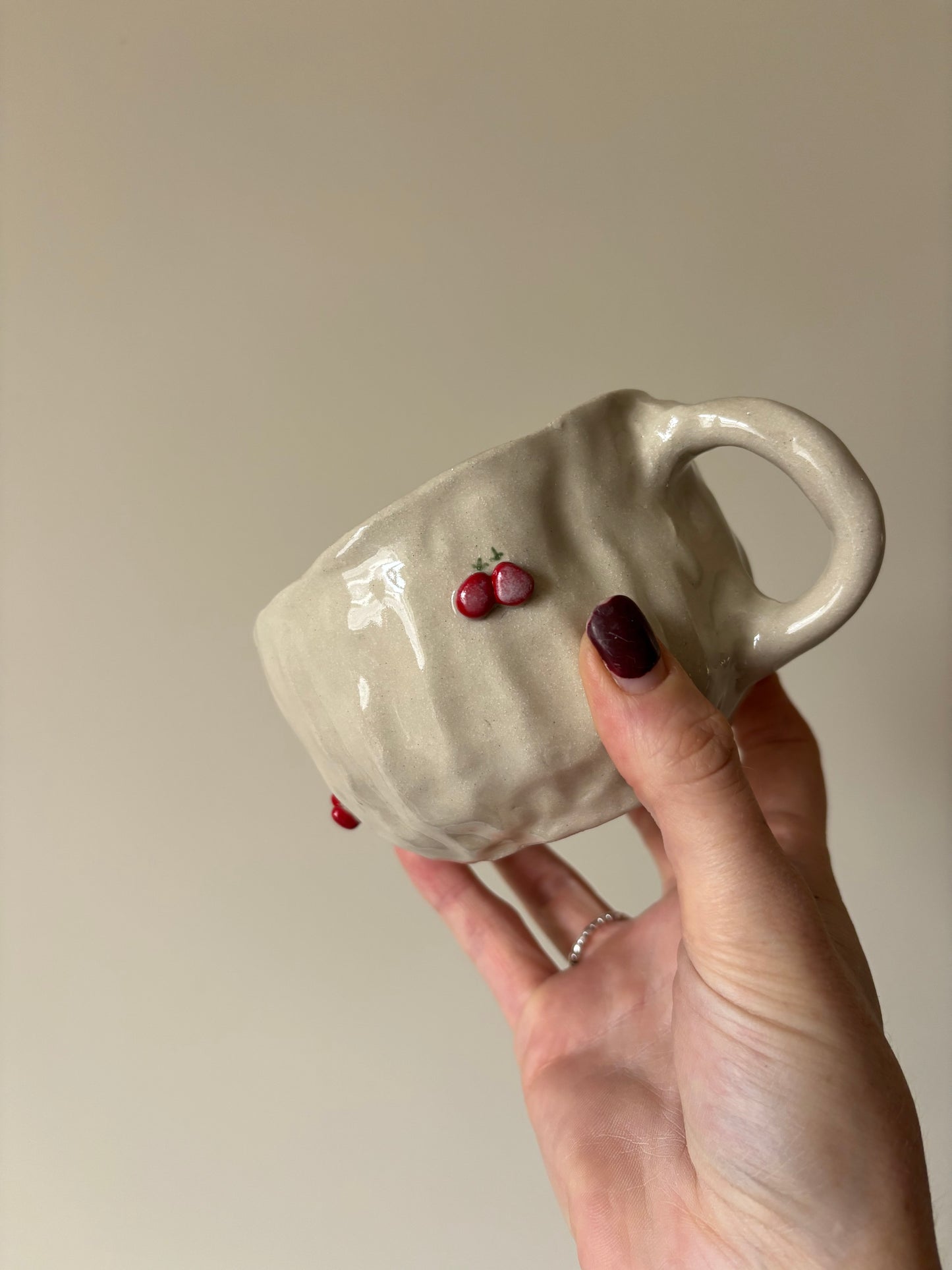 Strawberry picking imperfect mug