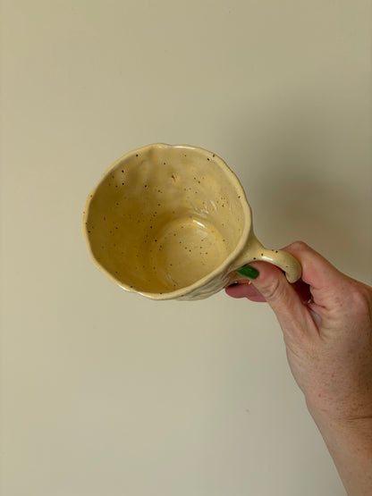 Speckled butter yellow mug