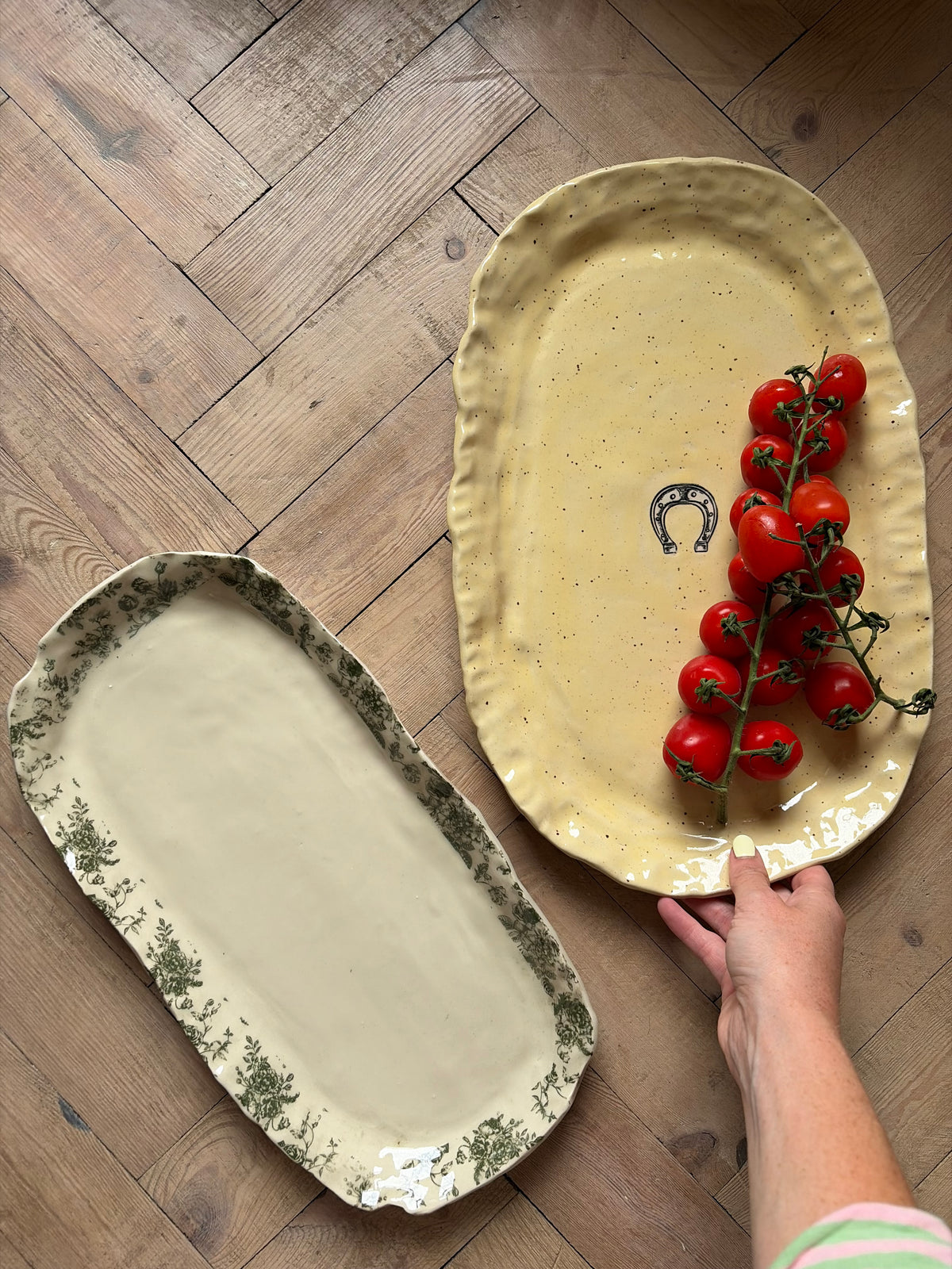 Vintage style flowers platter