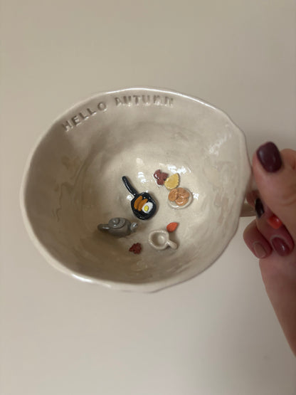 Autumn breakfast outdoors mug