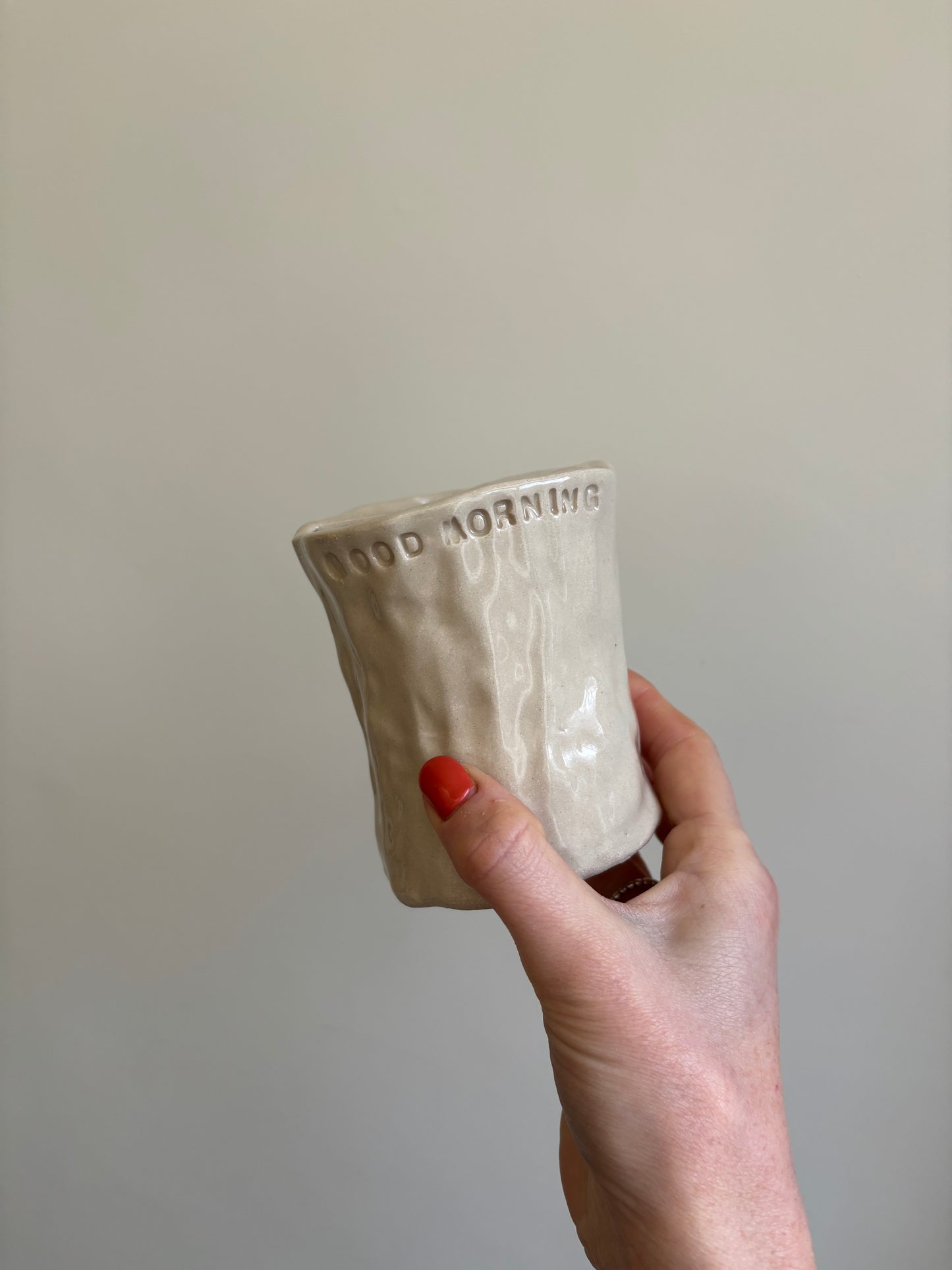 Good morning takeaway cup
