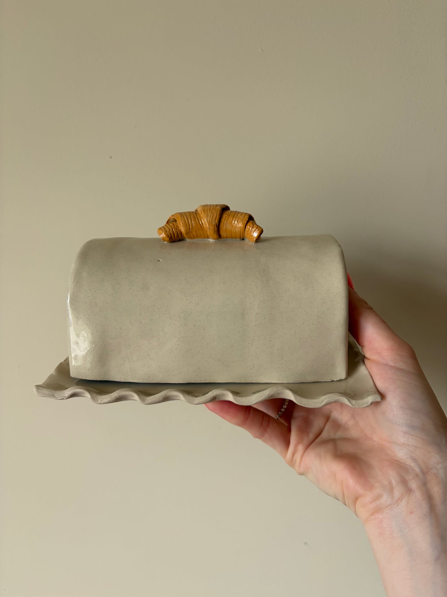 Imperfect croissant butter dish