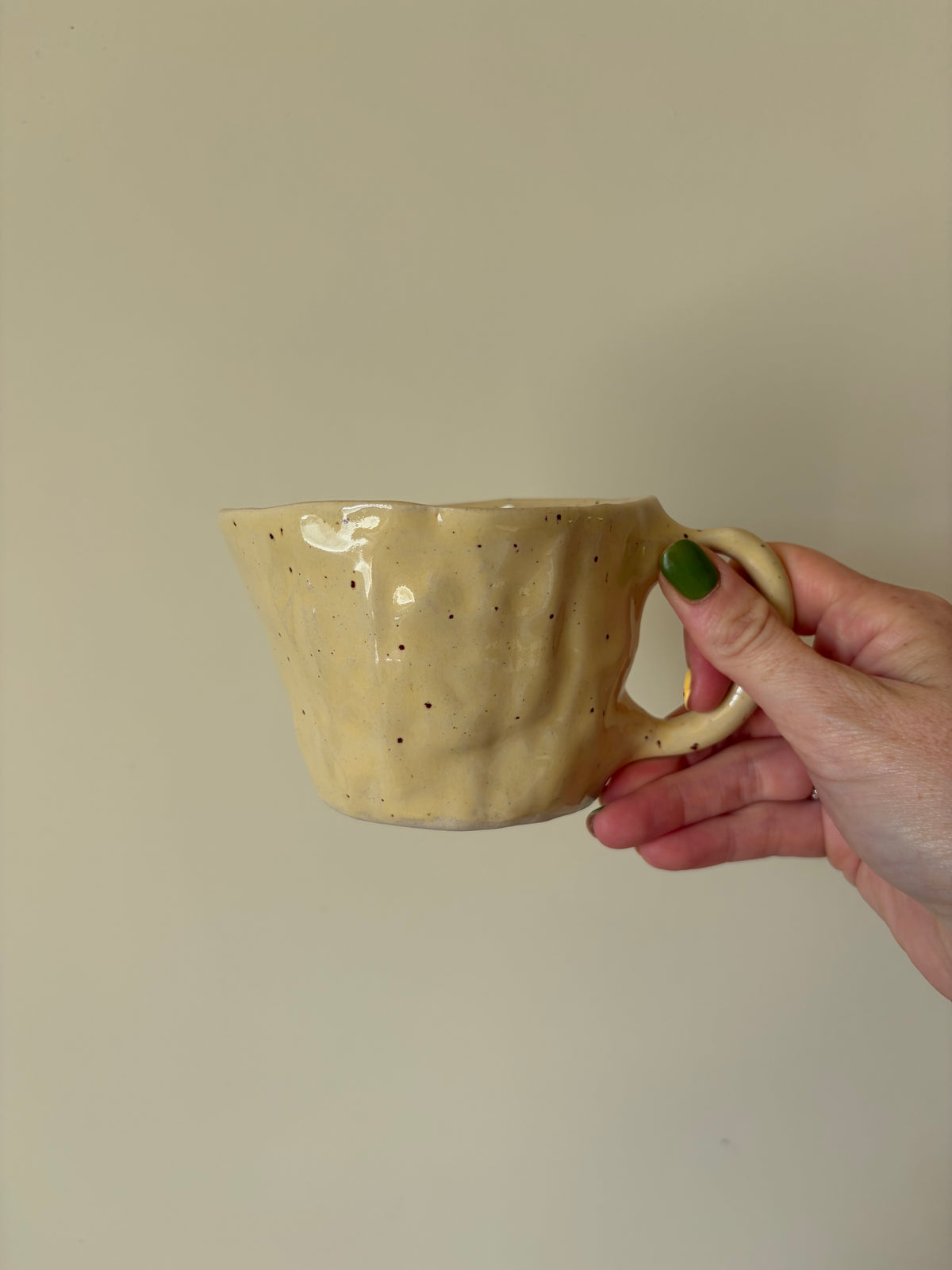 Speckled butter yellow mug