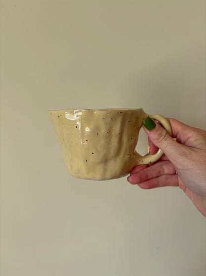 Speckled butter yellow mug