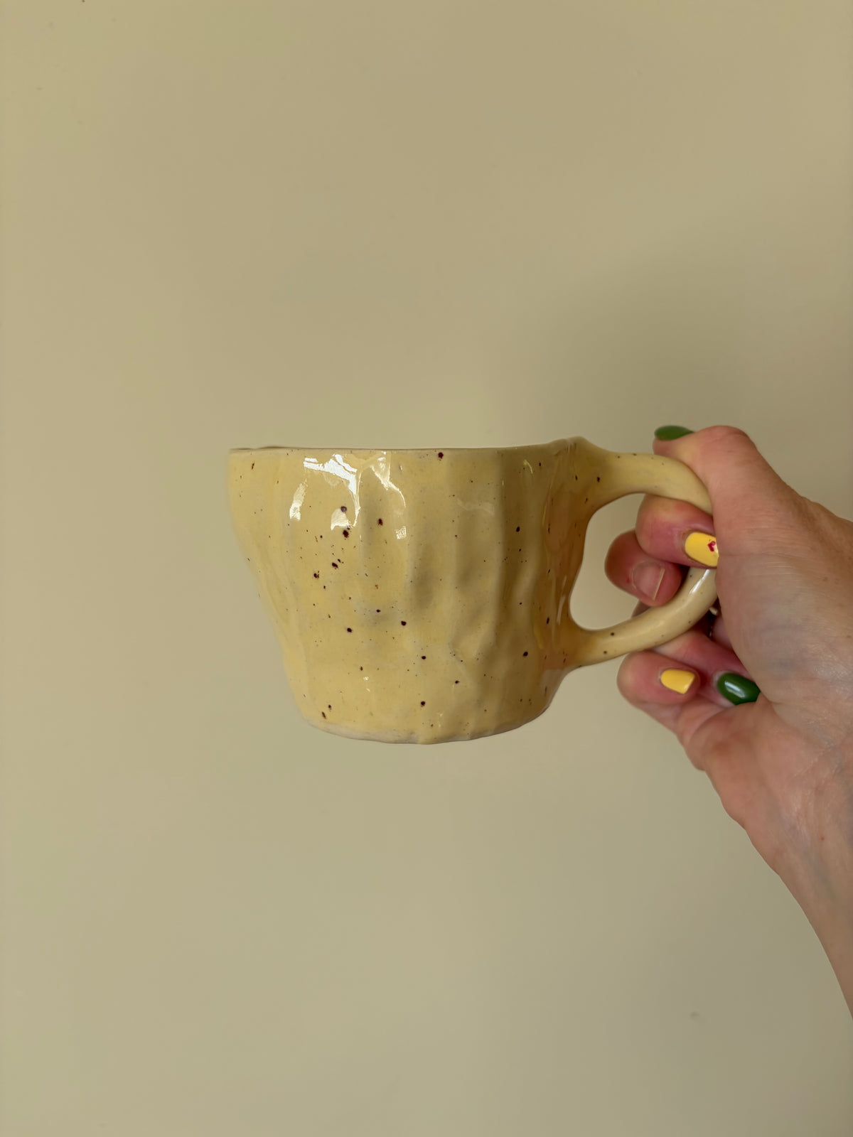 Imperfect butter speckled mug