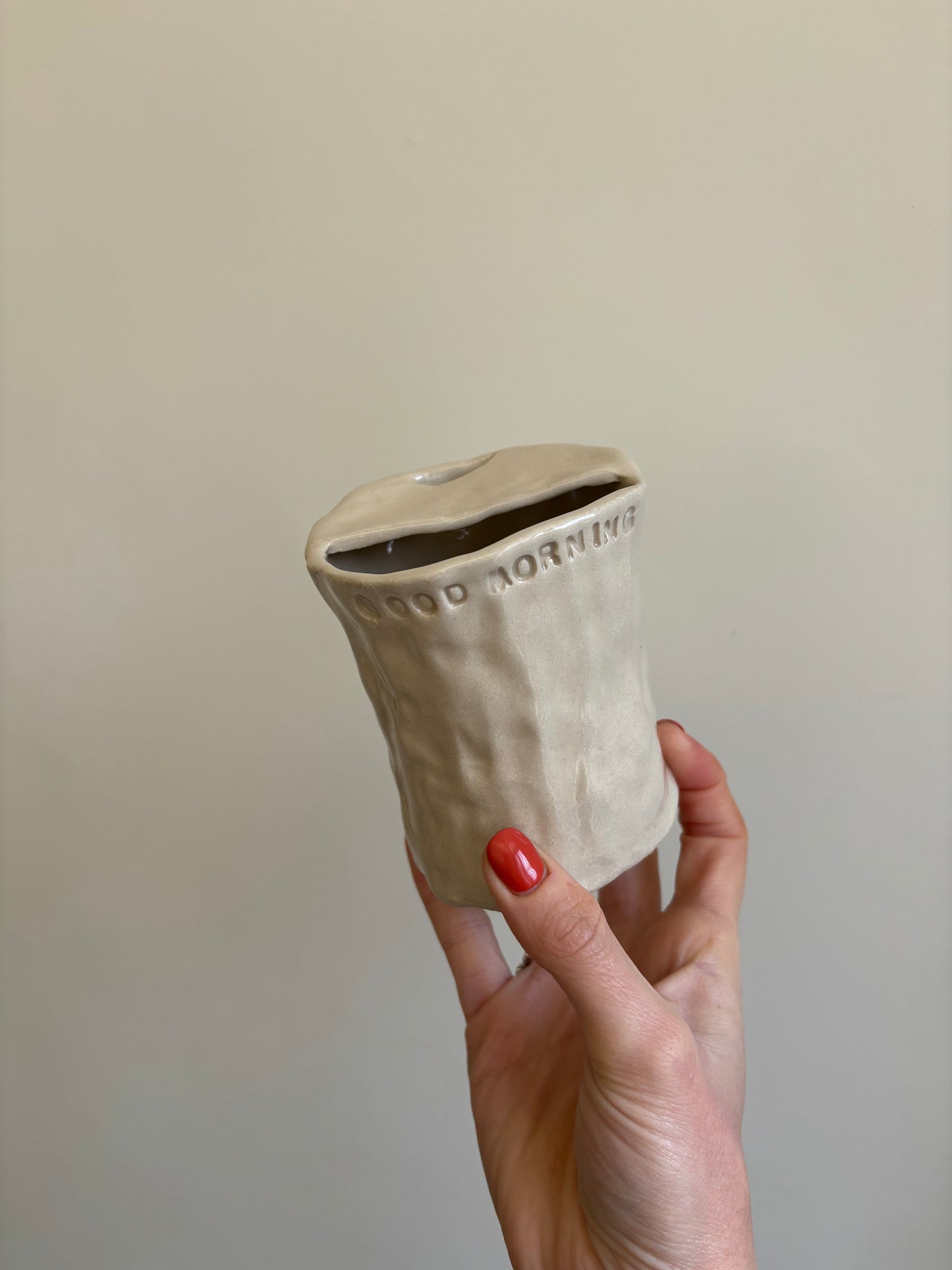 Good morning takeaway cup
