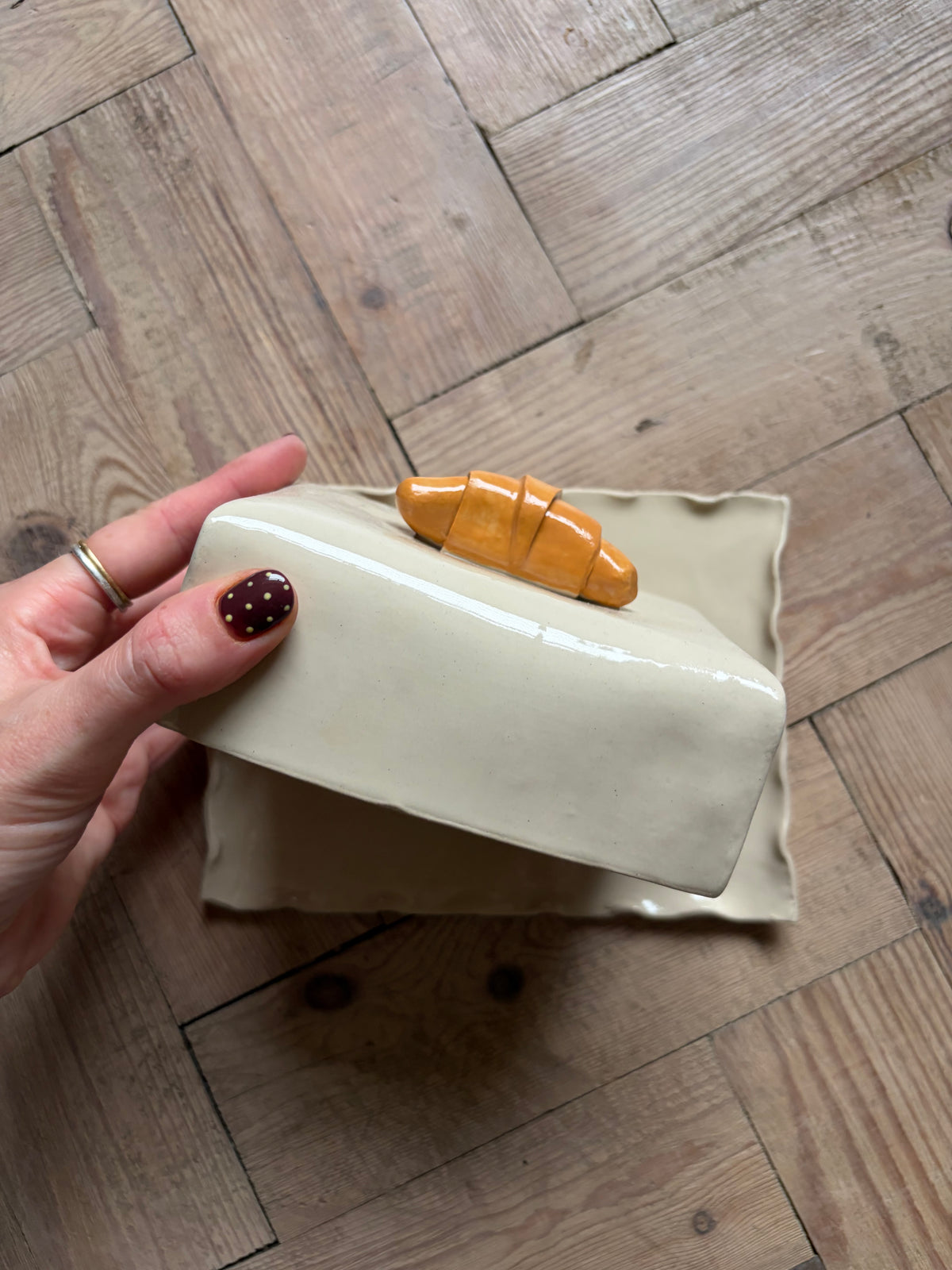 Imperfect croissant butter dish