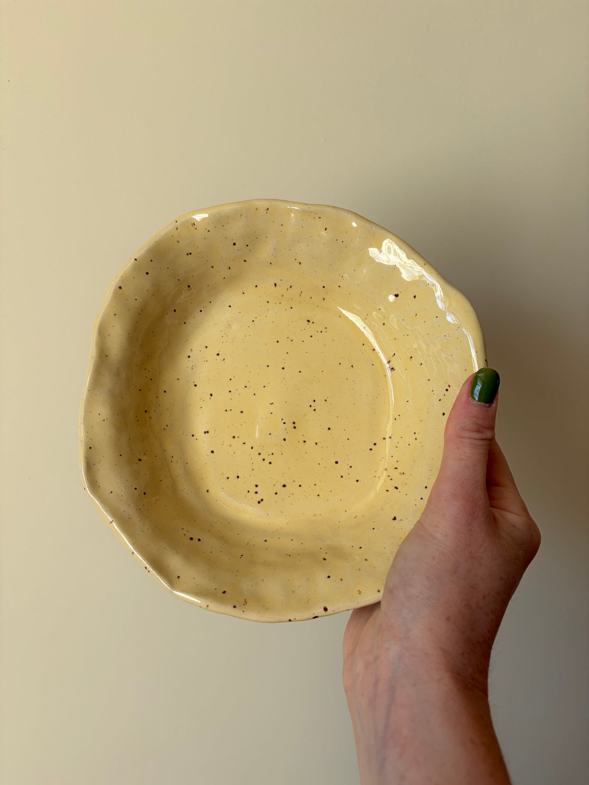 Speckled butter yellow breakfast bowl