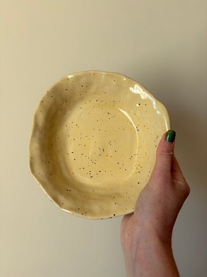 Speckled butter yellow breakfast bowl