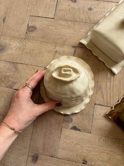 Cowboy hat butter dish