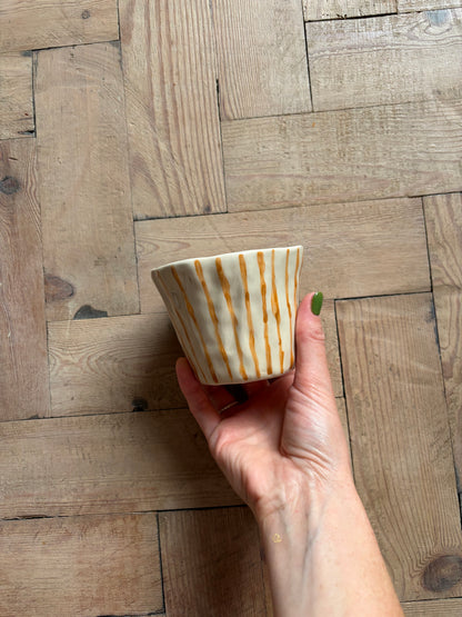 Imperfect orange thin stripe mug