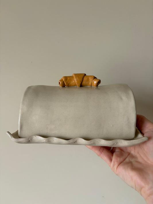 Croissant butter dish