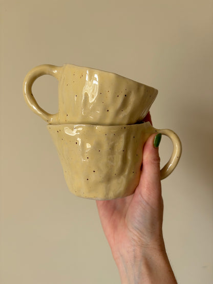 Speckled butter yellow mug