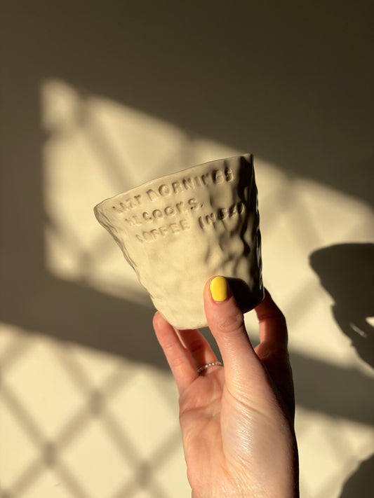 Lazy mornings, he cooks, coffee in bed handwarmer mug