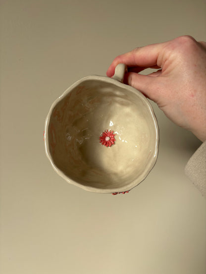 Pink flowers imperfect mug