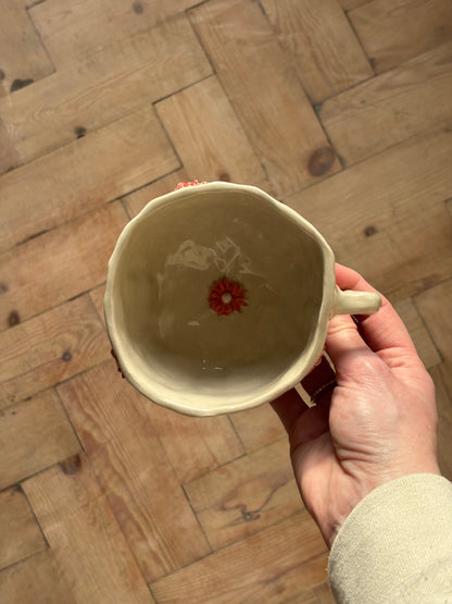 Pink flowers imperfect mug