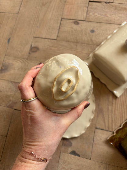 Cowboy hat butter dish
