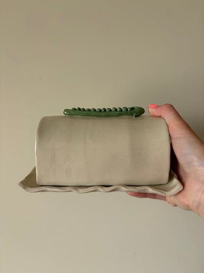 Imperfect peas in a pod butter dish