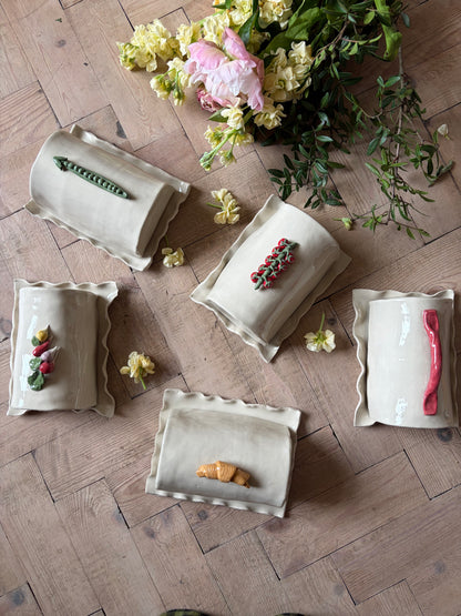 Imperfect berry handle butter dish
