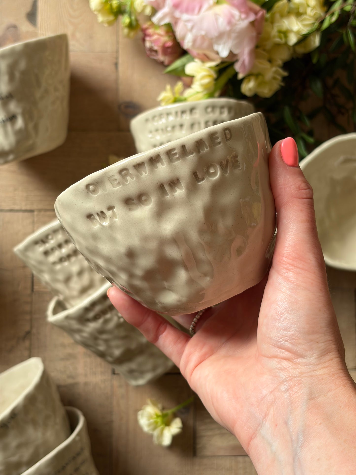 Overwhelmed but so in love mug
