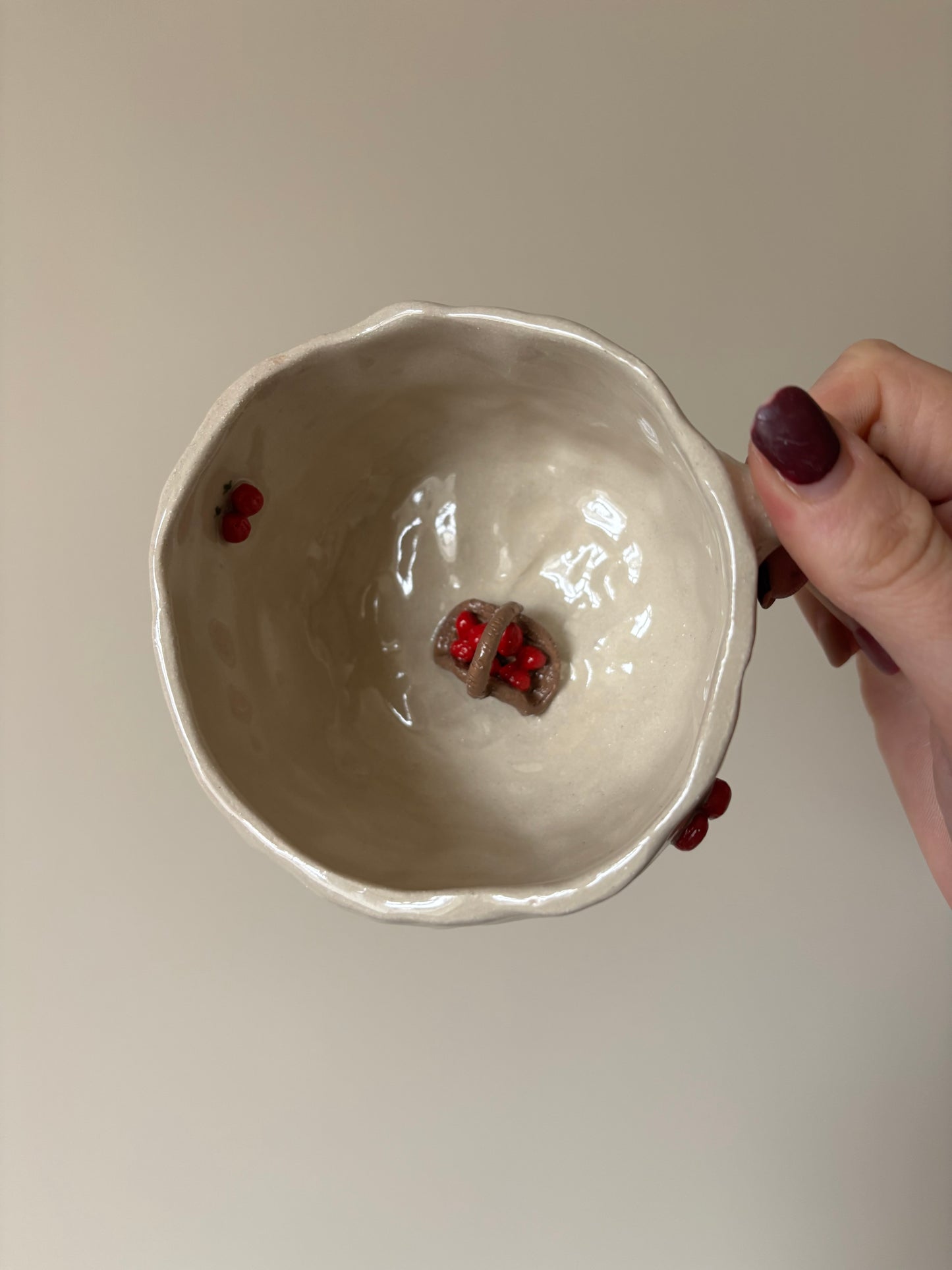 Strawberry picking imperfect mug