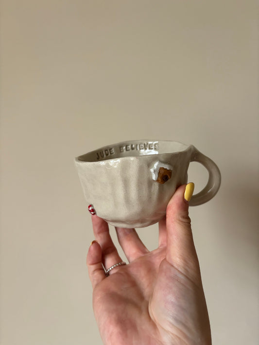 Bespoke children’s Believe mug