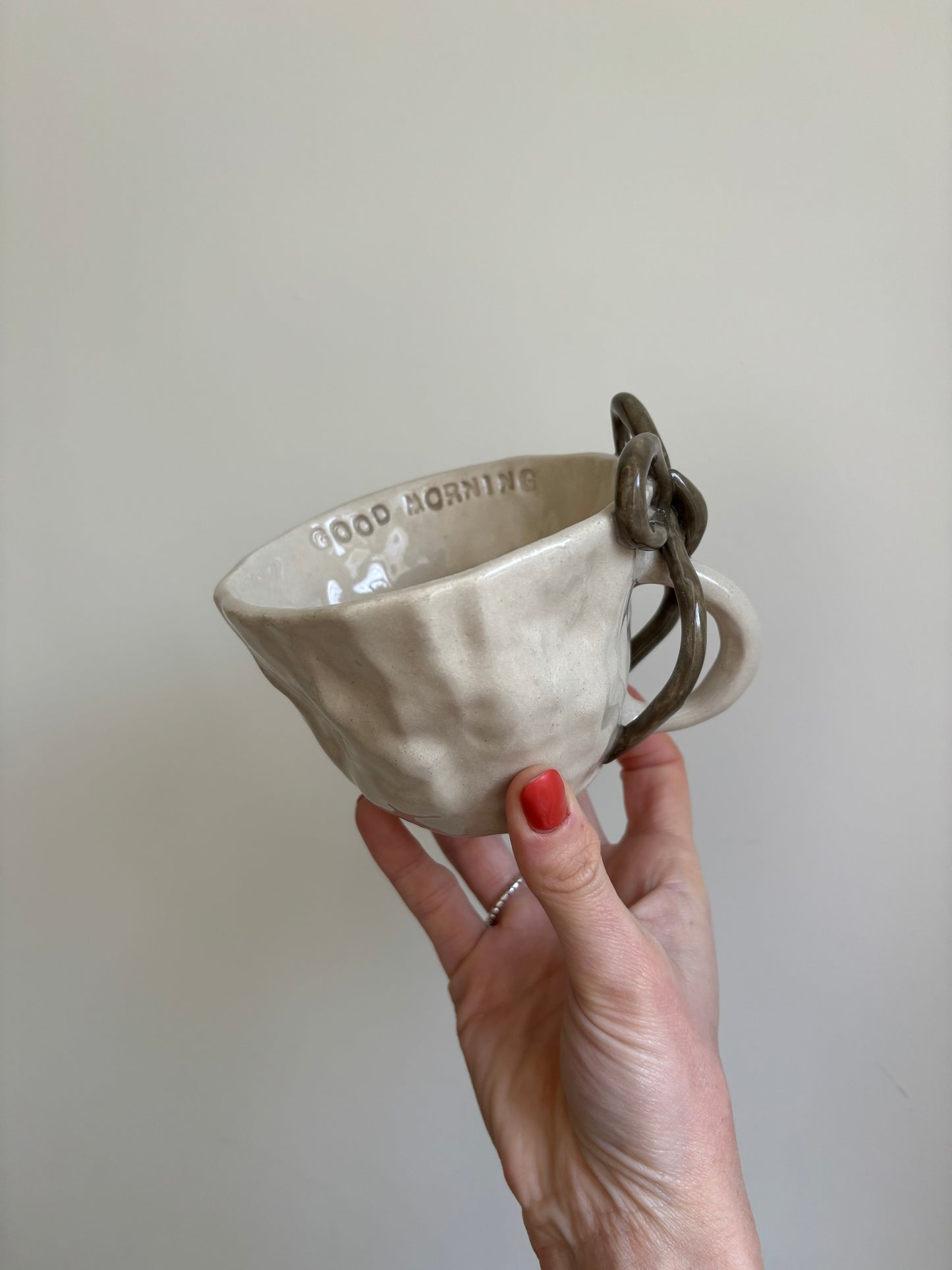 Good morning bow mug