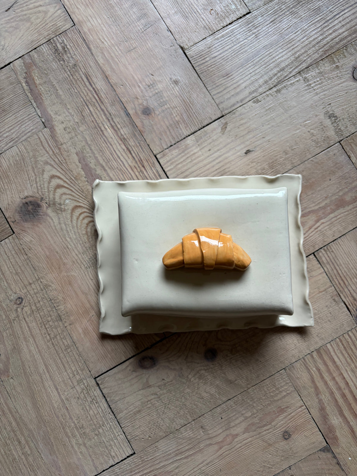 Imperfect croissant butter dish