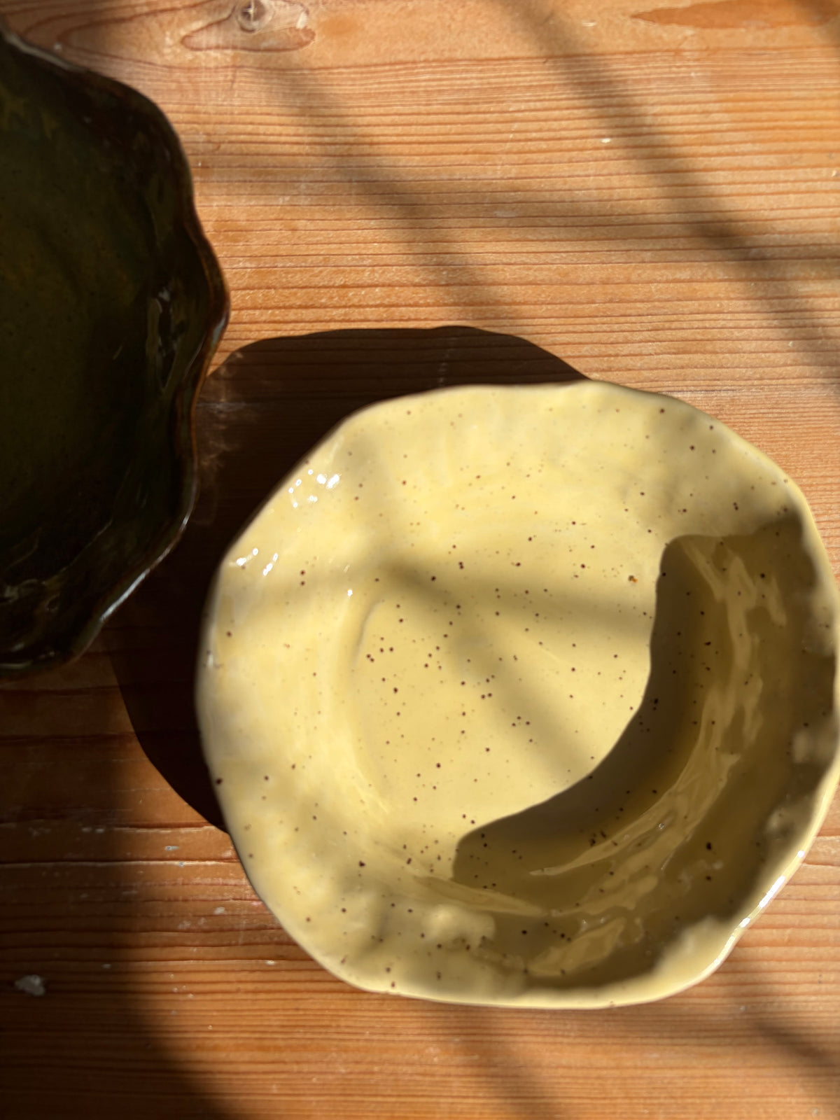 Speckled butter yellow breakfast bowl